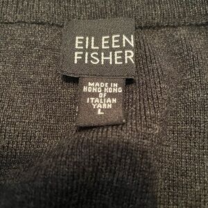 EILEEN FISHER Charcoal Gray 100% Merino Wool Long Straight Pencil Skirt Lg -Read